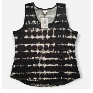 LuLaRoe Womens Black & White Sleeveless Tie-Dye Tank Top 3XL (lost tag)